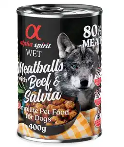 Zooplus 4 + 2 Gratis! Alpha Spirit Gehaktballen voor honden 6 x 400 g - Rundvlees met salie aanbieding