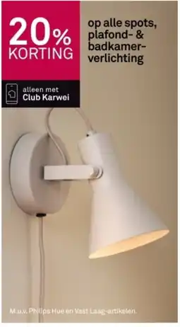 Karwei op alle spots, plafond & badkamer verlichting aanbieding