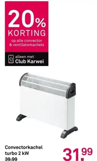 Karwei Convectorkachel turbo 2 kW aanbieding