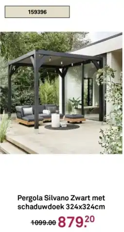 Karwei Pergola Silvano Zwart met schaduwdoek aanbieding