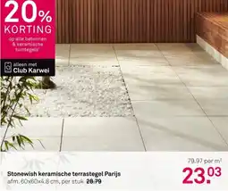 Karwei Stonewish keramische terrastegel Parijs aanbieding