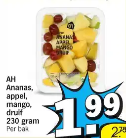 Albert Heijn AH Ananas, appel, mango, druif aanbieding