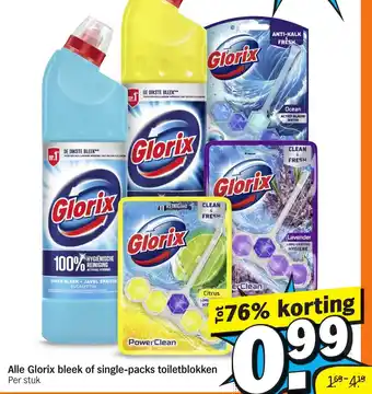 Albert Heijn Alle Glorix bleek of single-packs toiletblokken aanbieding