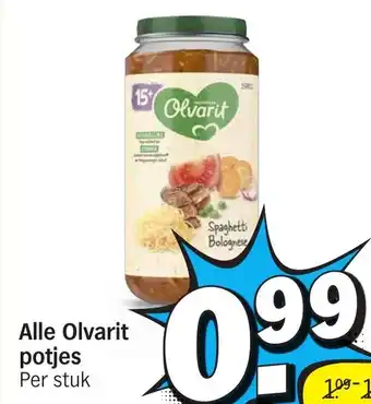 Albert Heijn Alle Olvarit potjes aanbieding