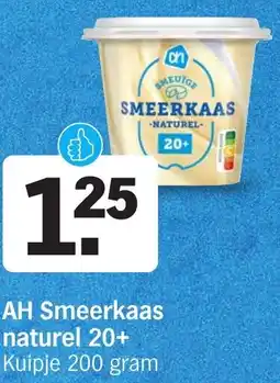 Albert Heijn AH Smeerkaas naturel 20+ aanbieding