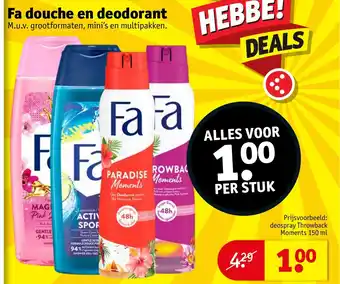 Kruidvat Fa douche en deodorant aanbieding