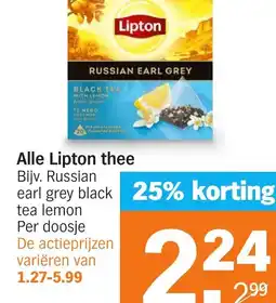 Albert Heijn Alle Lipton thee aanbieding