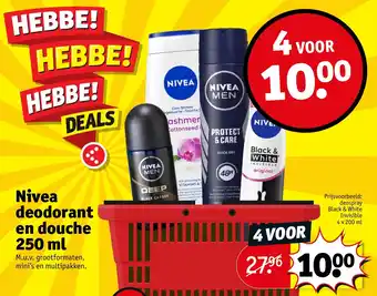 Kruidvat Nivea deodorant en douche aanbieding