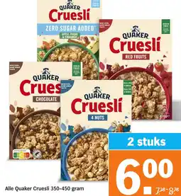 Albert Heijn Alle Quaker Cruesli aanbieding