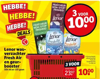 Kruidvat Lenor wasverzachter fresh air en geurbooster aanbieding