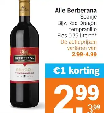 Albert Heijn Alle Berberana aanbieding