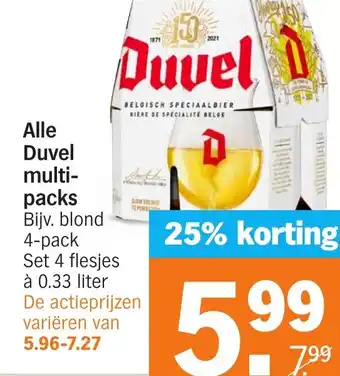 Albert Heijn Alle Duvel multipacks aanbieding