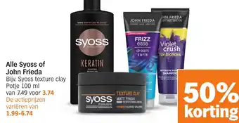 Albert Heijn Alle Syoss of John Frieda aanbieding