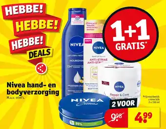 Kruidvat Nivea hand  en bodyverzorging aanbieding