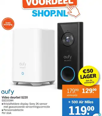 Albert Heijn Eufy Video deurbel S220 E82101W4 aanbieding