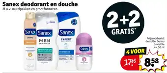 Kruidvat Sanex deodorant en douche aanbieding