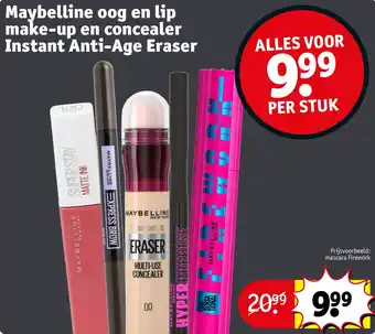 Kruidvat Maybelline oog en lip make up en concealer instant anti age eraser aanbieding