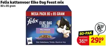 Kruidvat Felix kattenvoer Elke Dag Feest mix aanbieding