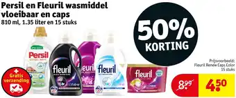 Kruidvat Persil en Fleuril wasmiddel vloeibaar en caps aanbieding