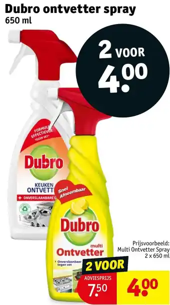 Kruidvat Dubro ontvetter spray aanbieding