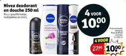 Kruidvat Nivea deodorant en douche aanbieding