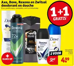 Kruidvat Axe dove rexona en zwitsal deodorant en douche aanbieding