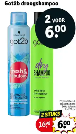 Kruidvat Got2b droogshampoo aanbieding