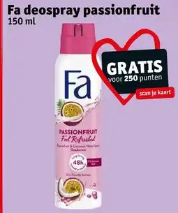 Kruidvat Fa deospray passionfruit aanbieding