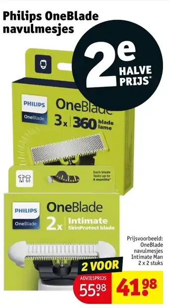 Kruidvat Philips oneblade navulmesjes aanbieding