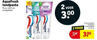 Kruidvat Aquafresh tandpasta aanbieding