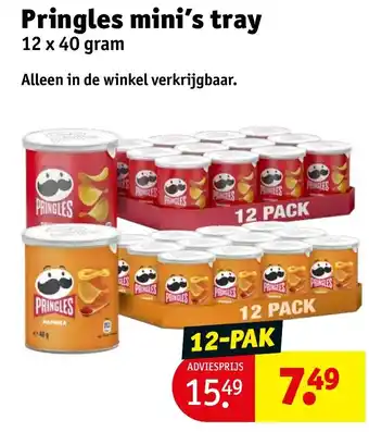 Kruidvat Pringles mini's tray aanbieding