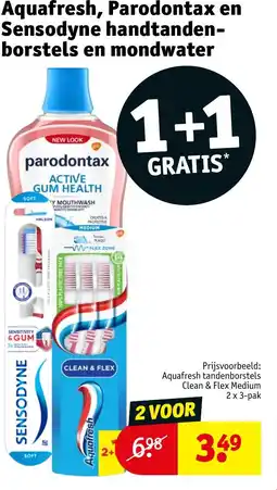 Kruidvat Aquafresh parodontax en sensodyne handtanden borstels en mondwater aanbieding