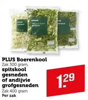 Coop Plus boerenkool spitskool gesneden of andijvie grofgesneden aanbieding