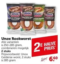 Coop Unox rookworst aanbieding