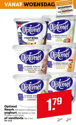 Coop Optimel kwark yoghurt of vanillevla aanbieding