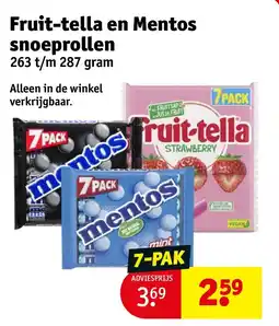 Kruidvat Fruit tella en mentos snoeprollen aanbieding