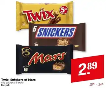 Coop Twix snickers of mars aanbieding