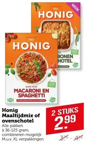 Coop Honig maaltijdmix of ovenschotel aanbieding