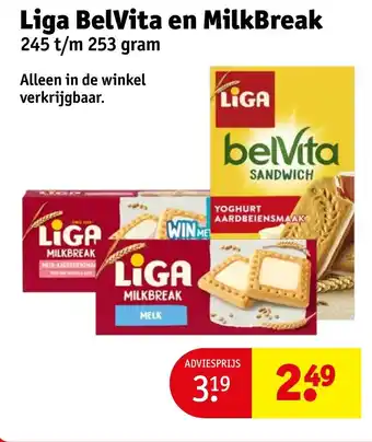 Kruidvat Liga belvita en milkbreak aanbieding