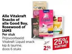 Coop Alle vitakraft snacks of alle good boy rosewood of iams aanbieding