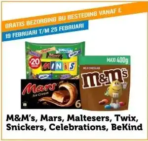 Coop M&m's mars maltesers twix snickers celebrations bekind aanbieding