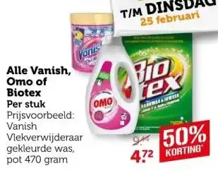 Coop Alle vanish omo of biotex aanbieding