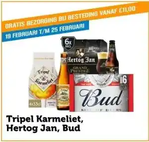 Coop Tripel karmeliet hertog jan bud aanbieding