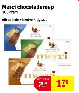 Kruidvat Merci chocoladereep aanbieding