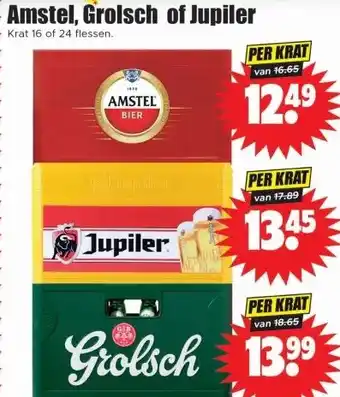 Dirk Amstel, Grolsch of Jupiler aanbieding