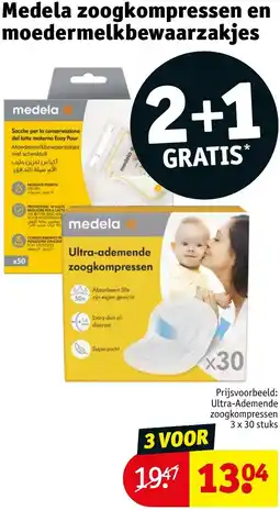 Kruidvat Medela zoogkompressen en moedermelkbewaarzakjes aanbieding