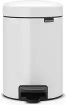 Amazon Brabantia NewIcon Prullenbak, Kunststof Binnenemmer, White, 3 Liter aanbieding