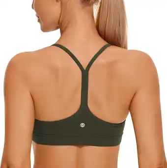 Amazon CRZ YOGA Vrouwen Low Impact Strappy Gewatteerde Sport BH Y Racer Back Spaghetti Riemen Yoga BH Tops aanbieding