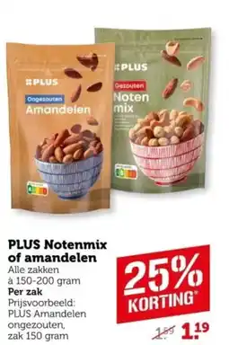 Coop Plus notenmix of amandelen aanbieding