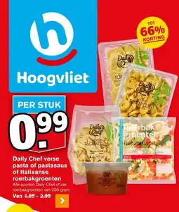 Hoogvliet Daily Chef verse pasta of pastasaus of Italiaanse roerbakgroenten aanbieding